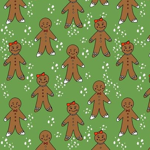 gingerbread cookies christmas fabric holiday foods cute green