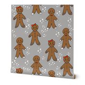 gingerbread cookies christmas fabric holiday foods cute grey
