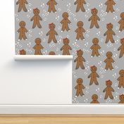 gingerbread cookies christmas fabric holiday foods cute grey