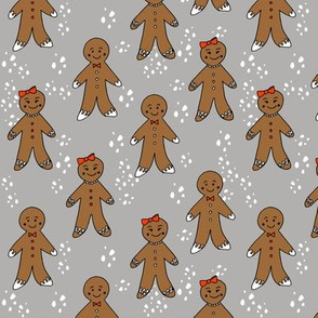 gingerbread cookies christmas fabric holiday foods cute grey