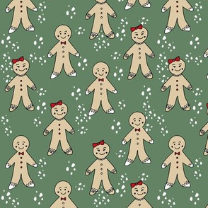 gingerbread cookies christmas fabric holiday foods cute sage