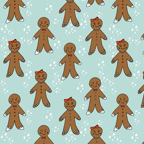 gingerbread cookies christmas fabric holiday foods cute mint