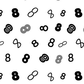 8 non directional numbers minimal black and white typography fonts_nd