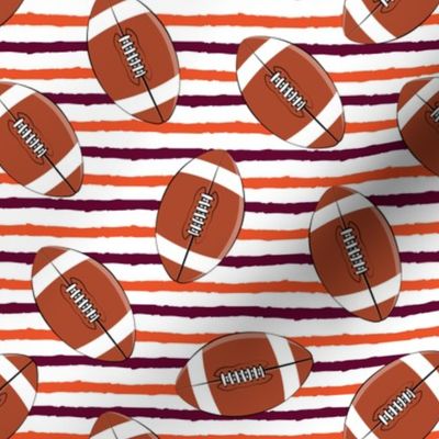 college football - stripes (maroon and orange)