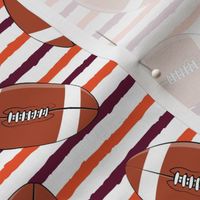 college football - stripes (maroon and orange)