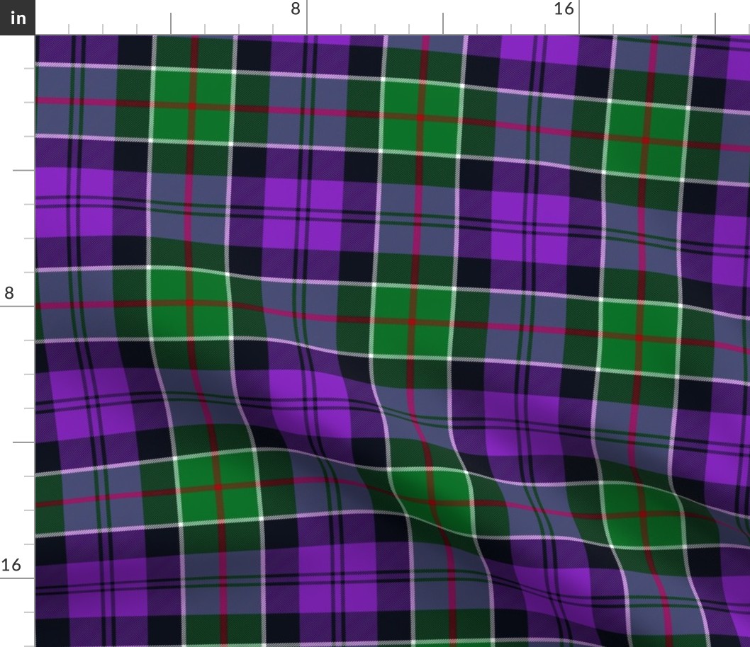 Colquhoun 1810 tartan variant, 6" modern green/purple, Wilson's of Bannockburn