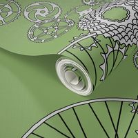 Beautiful bicycle parts - 42 inch yard - green - 88AA66