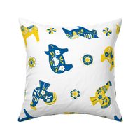 Swedish Dala Animals Farm Bue Yellow