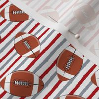 (small scale) college football - red and grey stripes