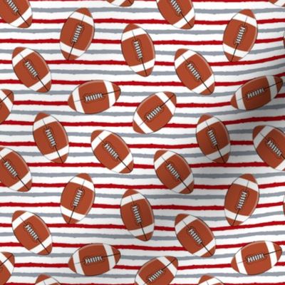 (small scale) college football - red and grey stripes
