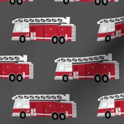 (large scale) fire trucks - dark red