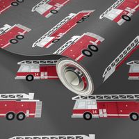 (large scale) fire trucks - dark red