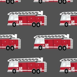 (large scale) fire trucks - dark red