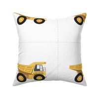 12" dump truck pillow with cut lines