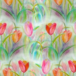 TULIP FIELDS STRIPES ORIGINAL CHALK PASTEL