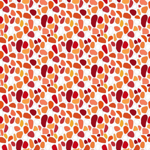 Mosaic Tile Red Orange Upholstery Fabric
