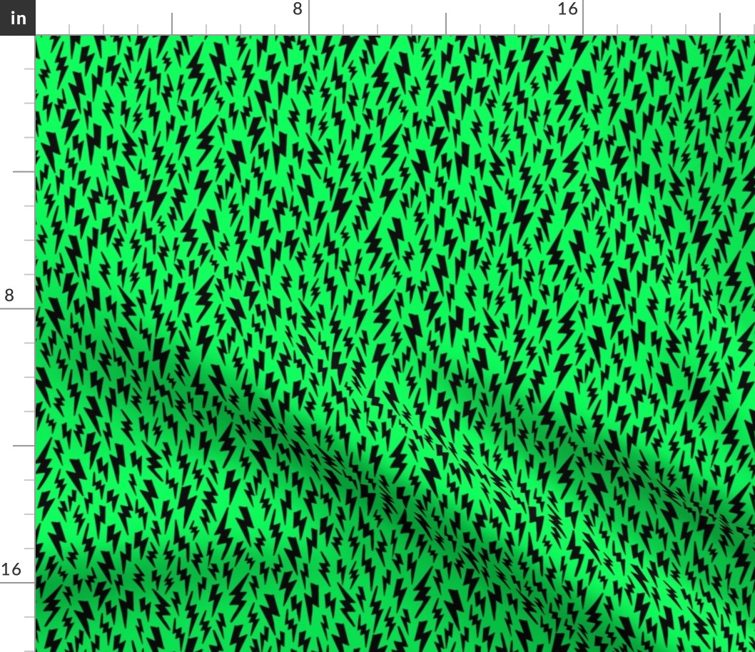 lightning bolt //bright electric  green bright 80s style fabric retro kids design bolts lightning bolt design andrea lauren fabric