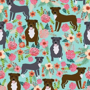 pitbull dog fabric florals dogs and flowers fabric 