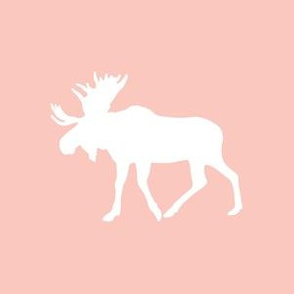 Quilt block - 6" Moose on pink