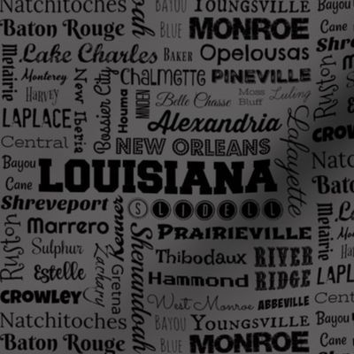 Louisiana cities, dk gray