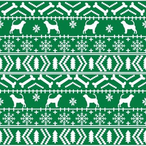 Bloodhound fair isle christmas dog breed fabric green