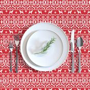 Bloodhound fair isle christmas dog breed fabric red