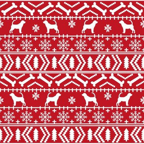 Bloodhound fair isle christmas dog breed fabric red
