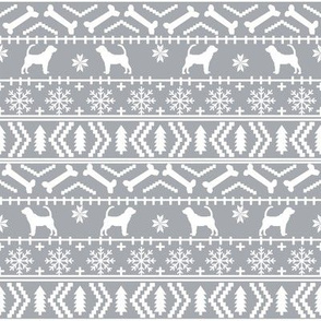 Bloodhound fair isle christmas dog breed fabric grey