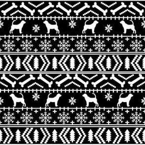 Bloodhound fair isle christmas dog breed fabric black