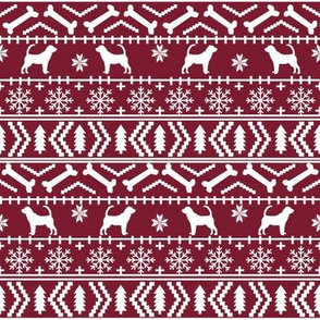 Bloodhound fair isle christmas dog breed fabric maroon