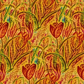 ANTIQUE TULIP FIELD DIAGONAL MARIGOLD