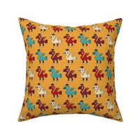 Inca Bird Motif: Orange Smooth