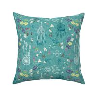 Wildflower dreams (teal linen) MED 