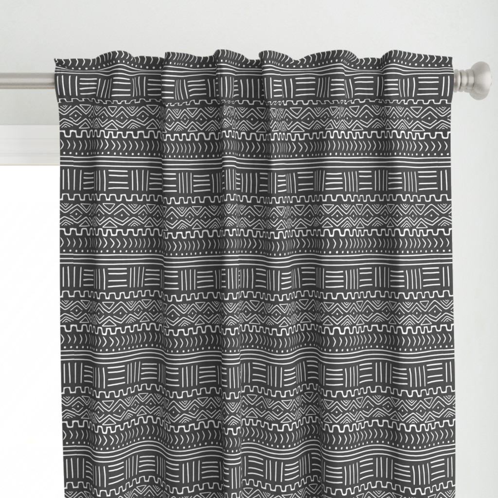 Mudcloth on Dark Grey