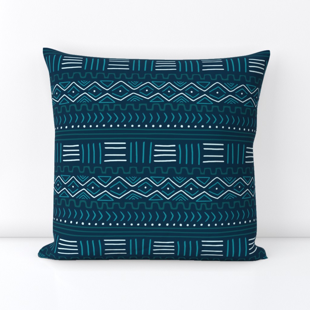 Mudcloth on Teal