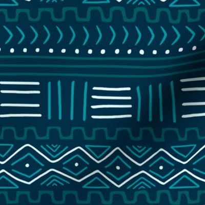 Mudcloth on Teal