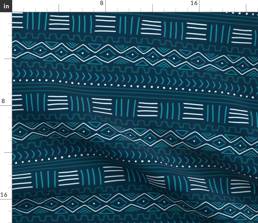 Mudcloth on Teal