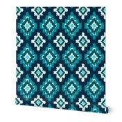 Boho Ikat in Shades of Blue