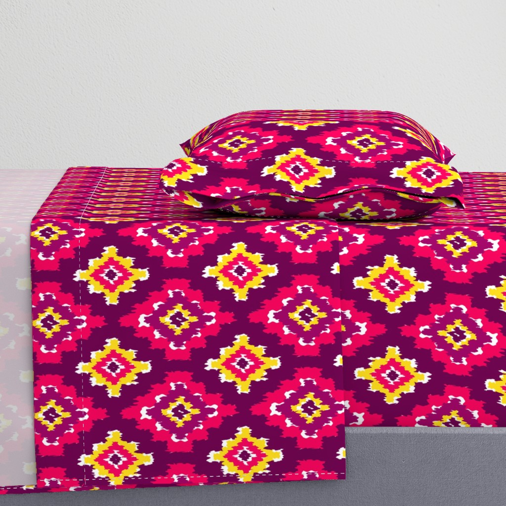 Boho Ikat in Fiery Pink