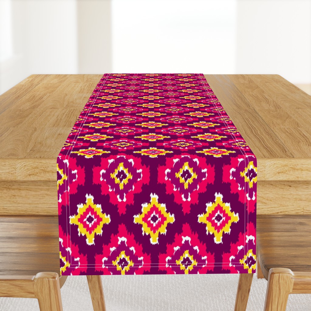 Boho Ikat in Fiery Pink