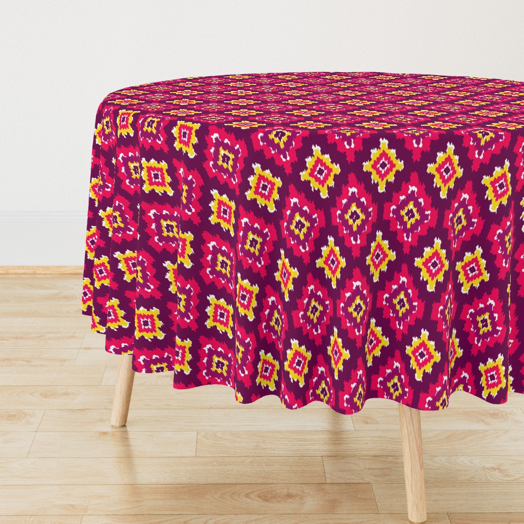 Boho Ikat in Fiery Pink