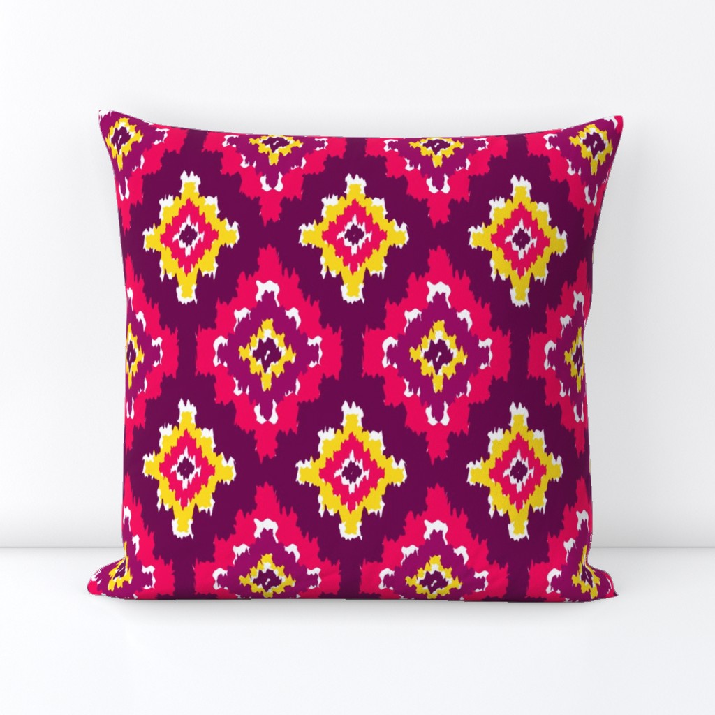 Boho Ikat in Fiery Pink