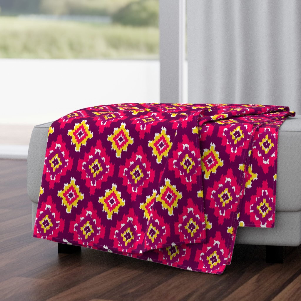 Boho Ikat in Fiery Pink