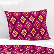 Boho Ikat in Fiery Pink