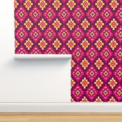 Boho Ikat in Fiery Pink