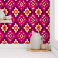 Boho Ikat in Fiery Pink