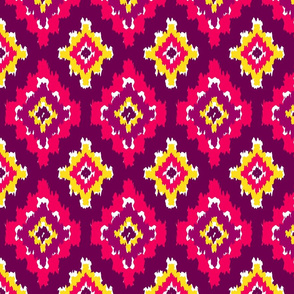 Boho Ikat in Fiery Pink