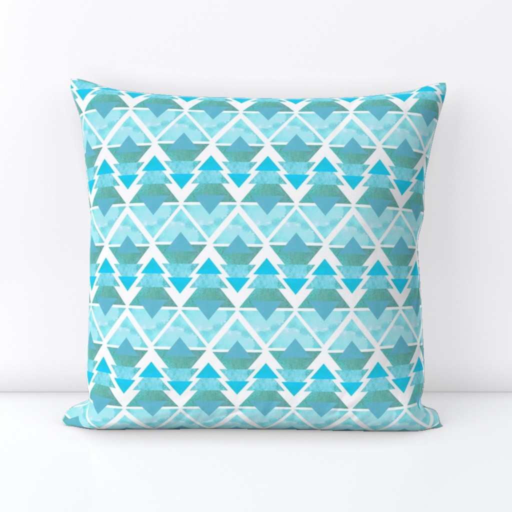 Ice Blue Geometric Forest