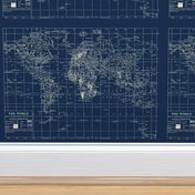 World Map in Navy