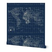 World Map in Navy